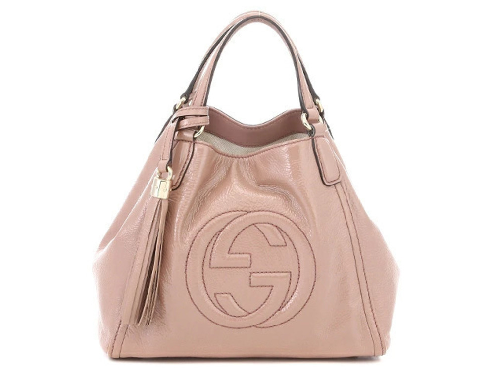 Gucci handbag enamel pink